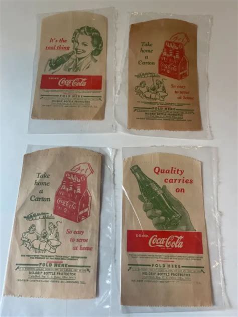 lot of 4 coke soda holder vintage coca cola paper dry server 1930s nos chicago 11 95 picclick