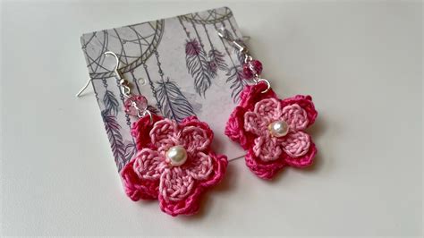 Crochet Flower Earrings Flower Earrings Easy Diy Youtube