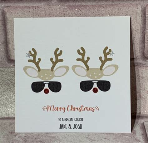 personalised christmas card same sex gay couple reindeer ebay