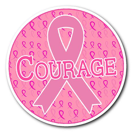 Courage Pink Ribbons Sticker Combat Breast Cancer