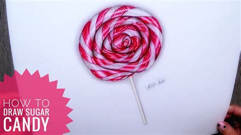 How I Draw This Lollipop Draw Realistic Sugar Candy Youtube