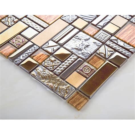 Wholesale Cream Stone With Crackle Crystal Mosaic Tile Sheet Square