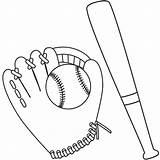 Baseball Bat Ball Coloring Pages Glove Softball Template Mitt Drawing Printable Color Sketch Getcolorings Getdrawings sketch template
