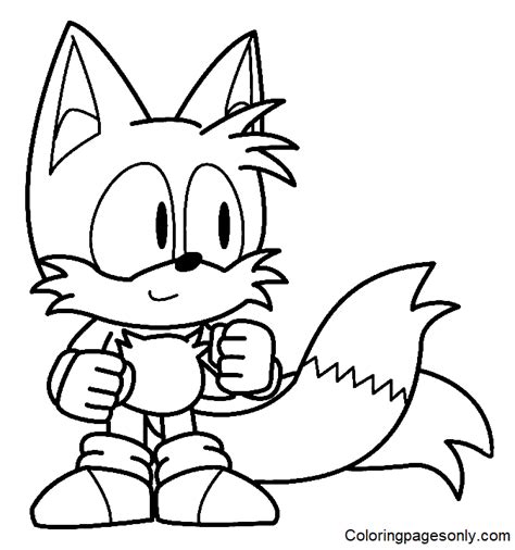 Tails Baby Coloring Page Free Printable Coloring Pages