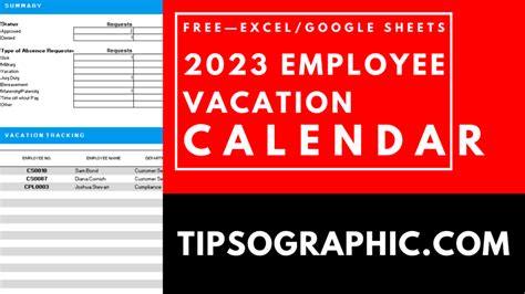 I Just Downloaded A Simple Free 2023 Employee Vacation Calendar With