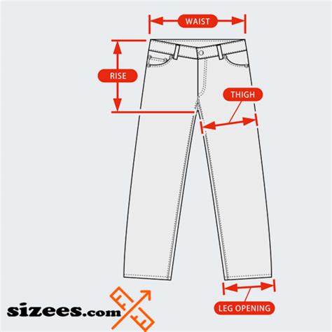 Trouser Size Chart Pants Sizes Sizees