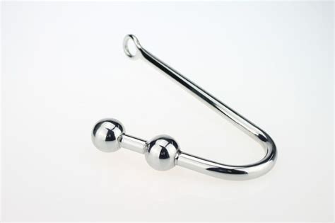 new anal plug hook with 2 ball stainless steel butt plug vagina toys bondage chastity devices