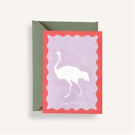 Ostrich Birthday Card Sarah Goodwin