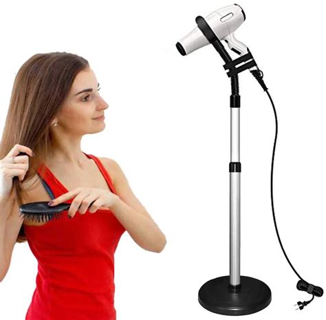 Adjustable Height Hair Dryer Holder Degree Rotating Lazy Hair Dryer Stand Hand Free With