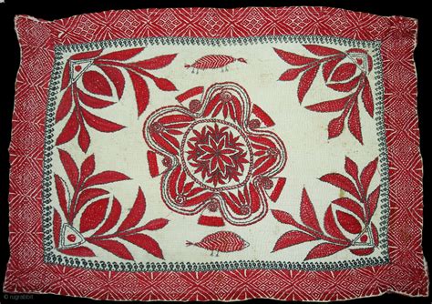 Kantha Quilted And Embroidered Cotton Kantha Probably From East Bengal