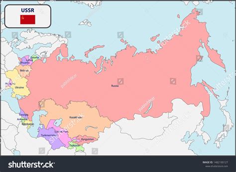 Political Map Ussr Names Stock Vector Royalty Free 1482190127