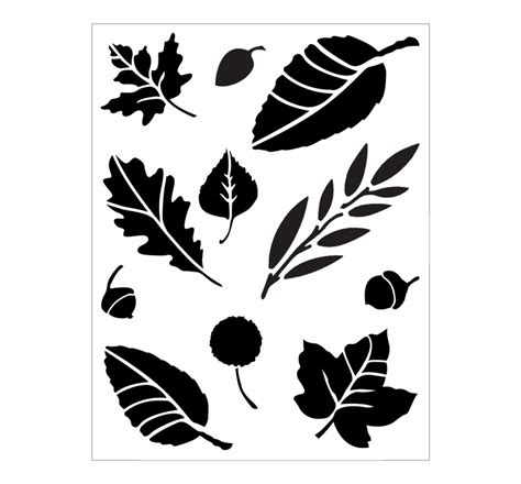 Leaf Sampler Stencil Stencil Leaves Clip Art Library