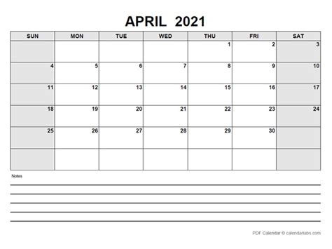 April 2021 Calendar With Holidays Calendarlabs