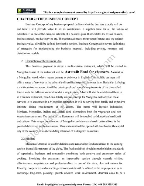 Sample concept paper this paper has been altered for illustrative purposes and does not represent the original concept paper or the project in any way, shape or form. Business Plan Assignment Sample