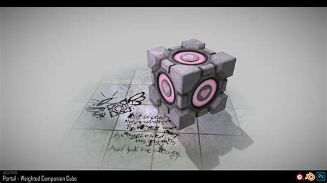 Artstation Portal Weighted Companion Cube