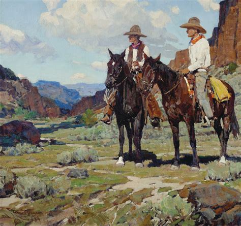 Vintage Western Painting Vintage Oil Cowboys Riding Horses Etsy