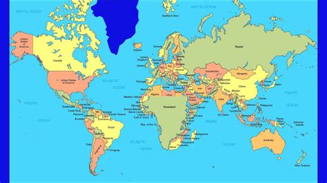 Flat Map Of World World Map
