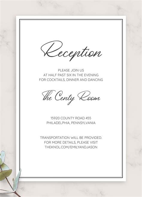 Download Printable Simple Elegant Wedding Invitation Suite Pdf