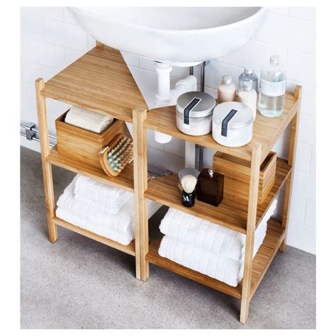 Buy corner shelves and corner shelf units at ikea. RÅGRUND Wash-basin/corner shelf - bamboo - IKEA