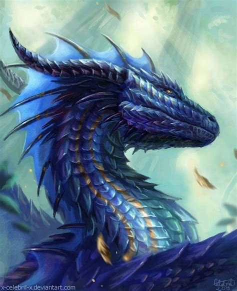 Blue Majesty By X Celebril X Deviantart Dragon Artwork Fantasy
