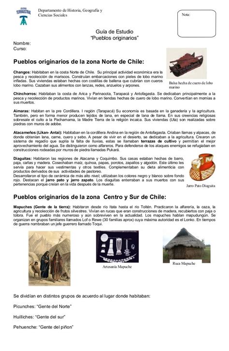 Guía Pueblos Originarios De Chile Cuarto Básico