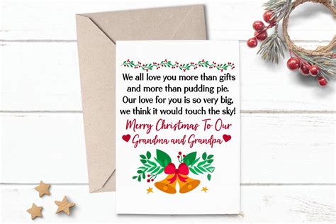 Printable Christmas Card Greeting For Grandma Grandpa