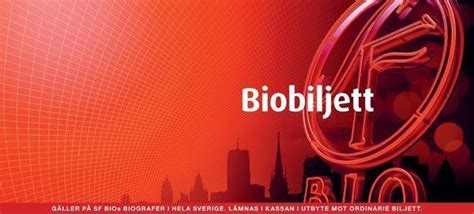 SF Biobiljetter Bio Biljett Biocheck Värdekod på