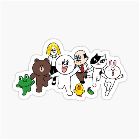 Line Friends Sticker For Sale By Holyoats Redbubble