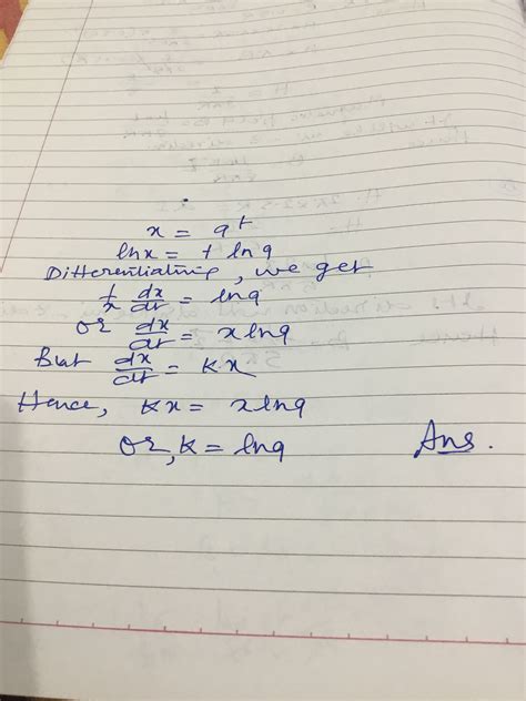 find k such that x t 9 t is a solution of the differential equation dx dt kx find the answer for k