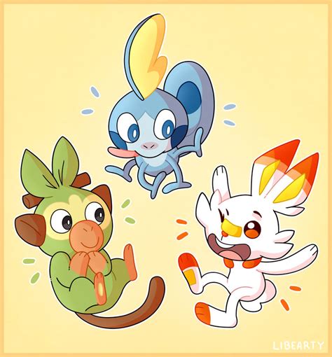 Galar Starters By Libearty On Deviantart