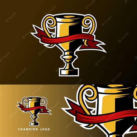 Premium Vector Gold Champion Trophy Sport Esport Logo Template