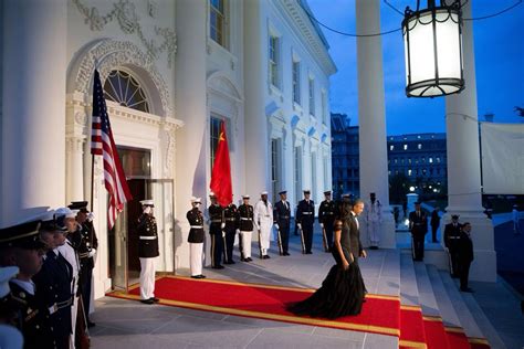 First Lady Michelle Obama Wears Custom Vera Wang Black Silk Crepe