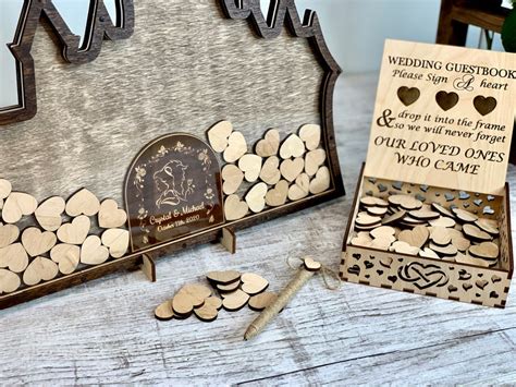 Personalized 3d guestbook dropbox sign drop top with your initials. Guest Book alternative guestbook wedding guestbook fairy ...