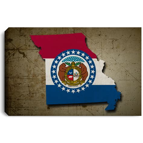 Missouri State Flag Outline Canvas Missouri State Flag Missouri