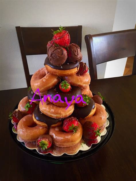 Donut Cake Tower Cake Donuts Birthday Donuts Donut Birthday Cake