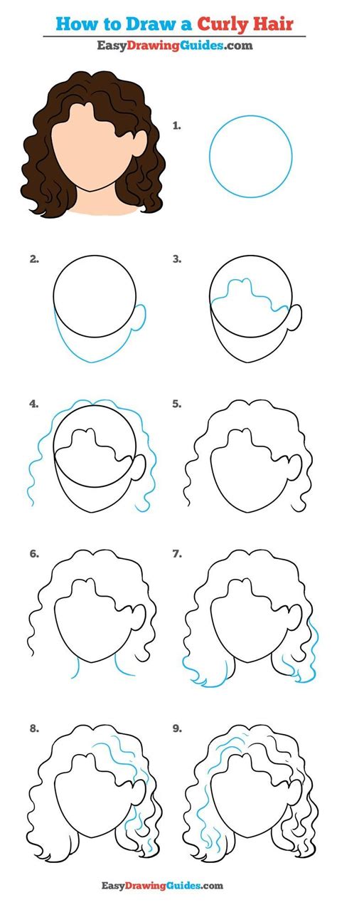 Step by step tutorials for beginners. How to Draw Curly Hair - Really Easy Drawing Tutorial ...