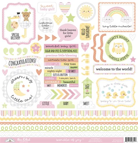 Doodlebug This And That Cardstock Stickers 12x12 Bundle Of Joy 842715068117