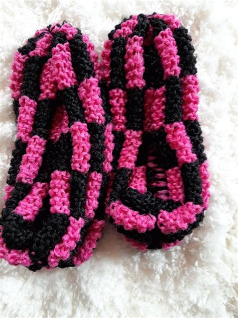 Ladies Phentex Slippers Hand Knit Phentex Slippers Etsy