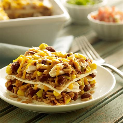 Spoon it over pasta, rice, polenta, or most recipes for lettuce wraps start with ground meat, but you can easily use leftover chicken as an. Red Beans & Rice Tortilla Casserole | Recipe | Tortilla ...