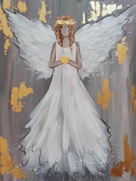 Art Gold Angel Painting Canvas Art Acrylic Painting Art Deco