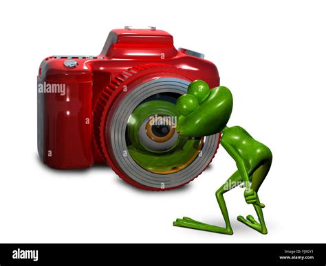 Illustration Frog In Front Of The Camera Stock Photo Alamy
