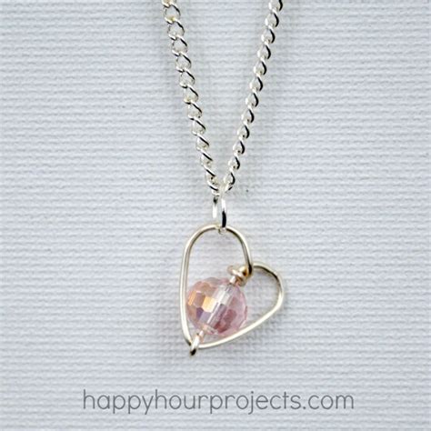 Handmade Valentines Ts Diy Wire Wrapped Heart Necklace Happy
