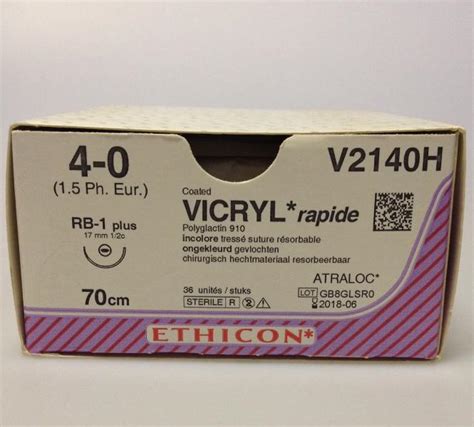 Vicryl Rapid 4 0 Rb 1 70cm V2140h Jan F Andersen