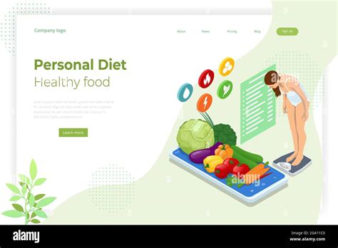 Isometric Healthy Food And Diet Planning Concept Healthy Eating Personal Diet Or Nutrition