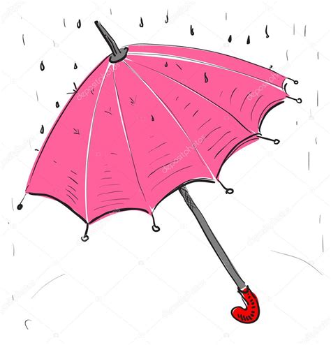 Parapluie rose sous la pluie — Image vectorielle Chuhail ...