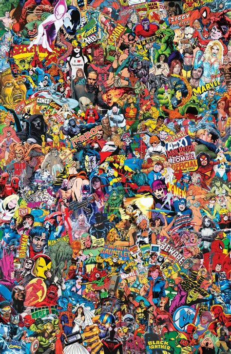 Marvel Comics Collage Poster Avengers Captain America Thor Hulk New