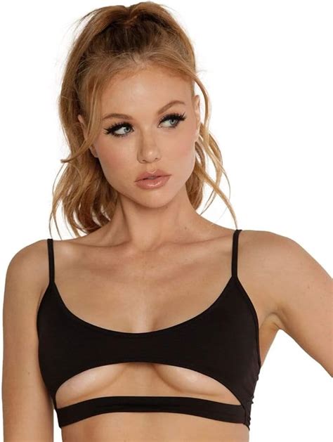 Amazon Com Iheartraves Women S Bralette Underboob Crop Tops Ultra