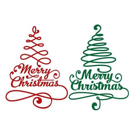Merry Christmas Tree Cuttable Design Png Dxf Svg And Eps File Etsy