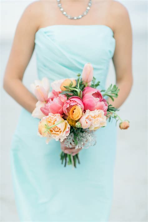 Pink And Yellow Bridesmaids Bouquet Elizabeth Anne Designs The