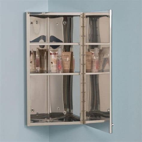 Matson Stainless Steel Corner Medicine Cabinet With Mirror Corner